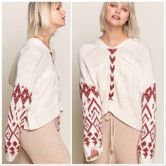 POL Urban Bohemi Weave & Fringe Hoodie - Picture 8 of 12